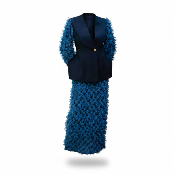 A NOUR TEXTURED SKIRT SUIT SET