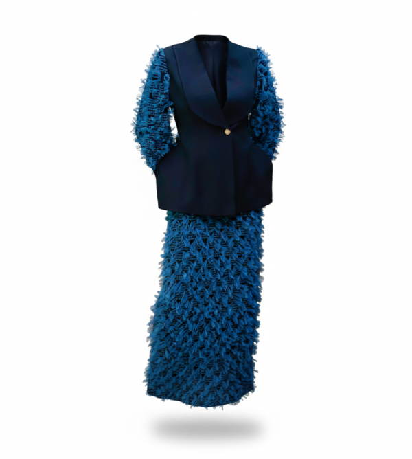 A NOUR TEXTURED SKIRT SUIT SET