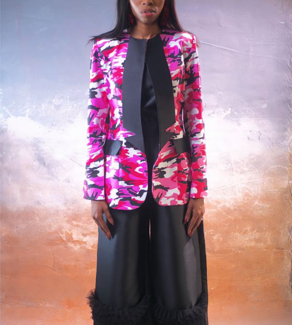 Multi print flowery blazer with cullote luxury